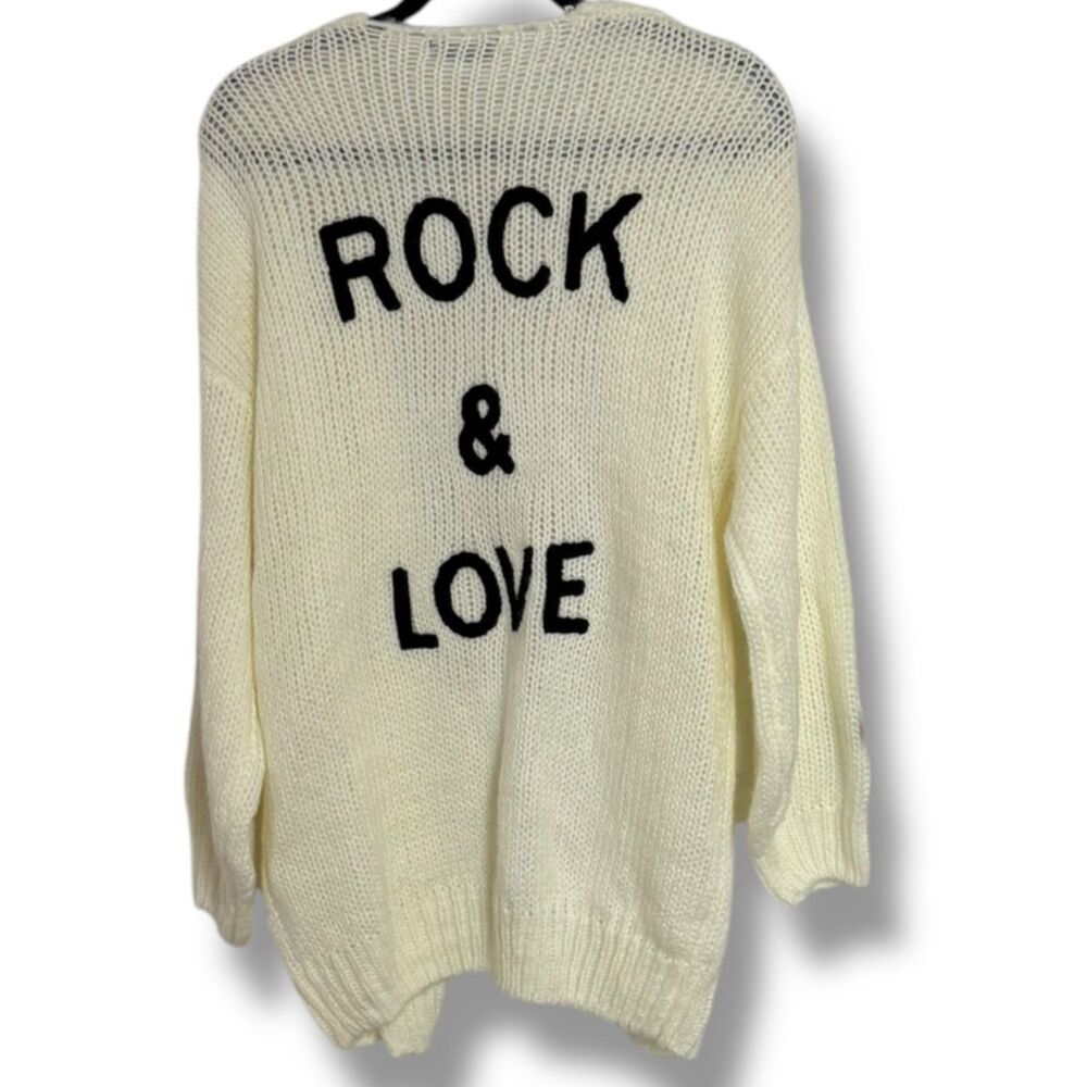 Rock & Love Cream Knit Cardigan Sweater Women’s Small Open Front NWT